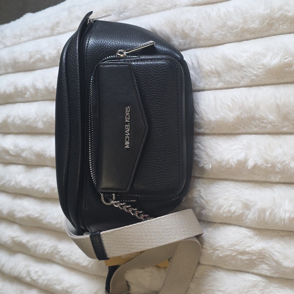 Michael Kors Maisie Black Leather Belt Bag